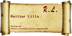 Reitter Lilla névjegykártya